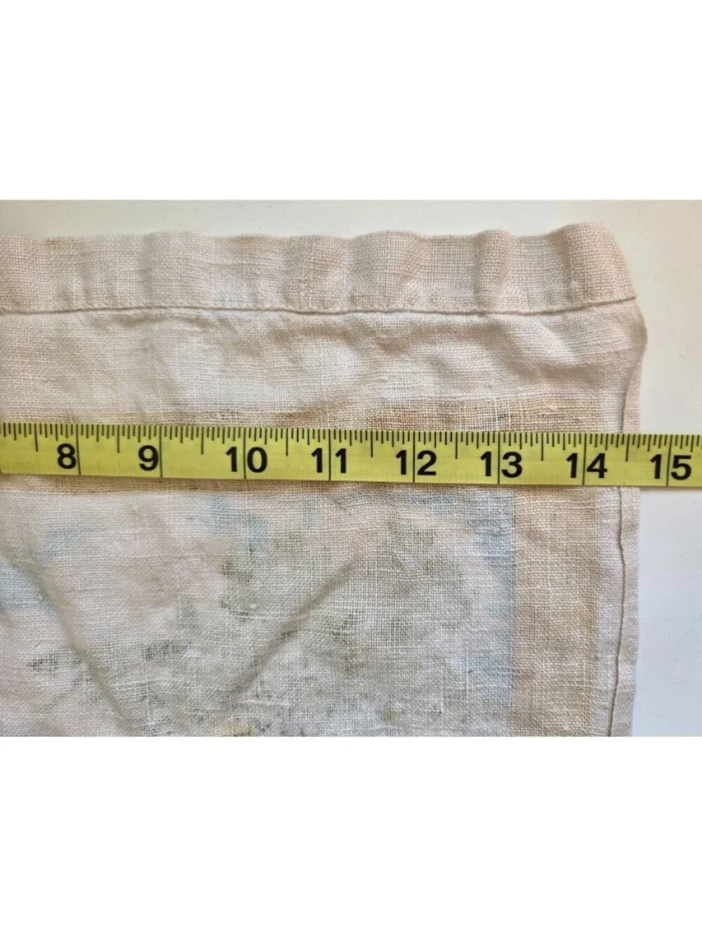 Vtg Linen Calendar Tea Towel 1974 Mountain Lake Scene Wall Hanging Cottage Core